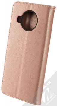 1Mcz Stranding Book flipové pouzdro pro Xiaomi Mi 10T Lite 5G růžově zlatá (rose gold) zezadu