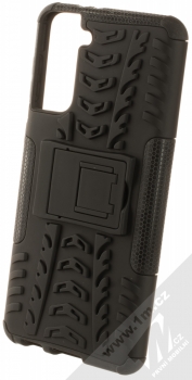 1Mcz Tread Stand odolný ochranný kryt se stojánkem pro Samsung Galaxy S21 Plus celočerná (all black)