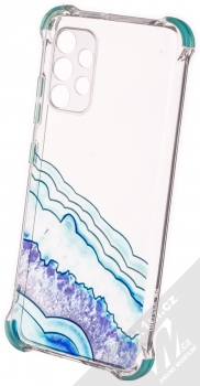 1Mcz Trendy Vodomalba Anti-Shock Skinny TPU ochranný kryt pro Samsung Galaxy A32 průhledná modrá (transparent blue)