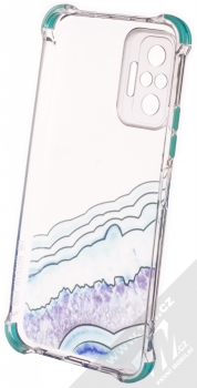 1Mcz Trendy Vodomalba Anti-Shock Skinny TPU ochranný kryt pro Xiaomi Redmi Note 10 Pro, Redmi Note 10 Pro Max průhledná modrá (transparent blue) zepředu