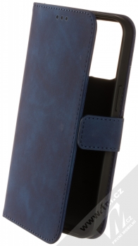 1Mcz Velvet Book flipové pouzdro pro Apple iPhone 15 Pro Max tmavě modrá (dark blue)