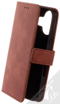 1Mcz Velvet Book flipové pouzdro pro Apple iPhone 16 hnědá (brown)