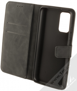 1Mcz Velvet Book flipové pouzdro pro Xiaomi Redmi 9T, Poco M3 černá (black) otevřené