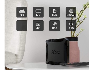 1Mcz X96Q Smart TV Box multimediální přehrávač černá (black)