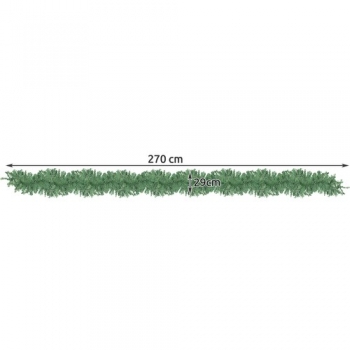 1Mcz Vánoční girlanda s ozdobami umělá 270 cm zelená (green)