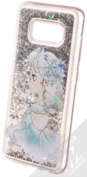 Disney Sand Elsa 010 ochranný kryt s přesýpacím efektem třpytek s motivem pro Samsung Galaxy S8 průhledná stříbrná (transparent silver) animace 2