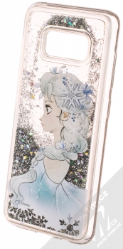 Disney Sand Elsa 010 ochranný kryt s přesýpacím efektem třpytek s motivem pro Samsung Galaxy S8 průhledná stříbrná (transparent silver) animace 5