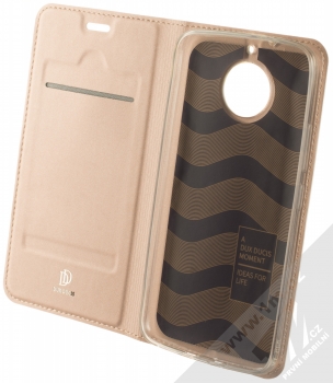 Dux Ducis Skin Pro flipové pouzdro pro Moto G5s růžově zlatá (rose gold) otevřené