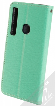 Forcell Fancy Book flipové pouzdro pro Samsung Galaxy A9 (2018) mátově zelená modrá (mint blue) zezadu