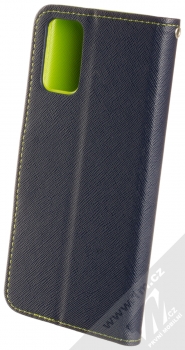 Forcell Fancy Book flipové pouzdro pro Samsung Galaxy S20 Plus modrá limetkově zelená (blue lime) zezadu