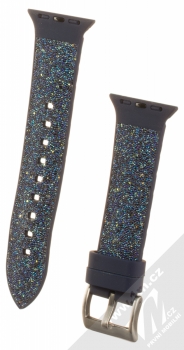 Kingxbar Crystal Fabric Band Silikonový třpytivý řemínek pro Apple Watch 38mm, Watch 40mm, Watch 41mm tmavě modrá (dark blue)