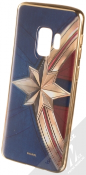 Marvel Kapitánka Marvel 001 TPU pokovený ochranný silikonový kryt s motivem pro Samsung Galaxy S9 tmavě modrá zlatá (dark blue gold)