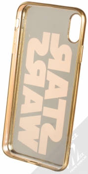 Star Wars Titulní Logo 007 TPU pokovený ochranný silikonový kryt s motivem pro Apple iPhone XS Max černá zlatá (black gold) zepředu