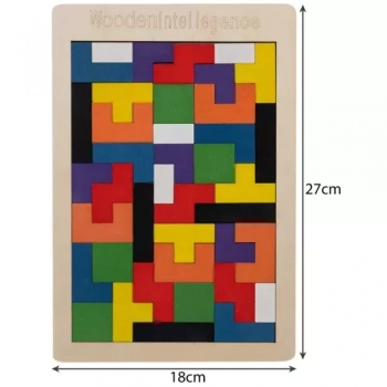 1Mcz SNA-5937 Dřevěné puzzle Tetris 18 x 27 cm 40 ks vícebarevné (multicolored)