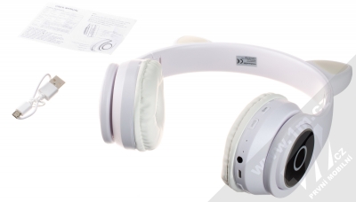 1Mcz B39A Bluetooth stereo sluchátka s oušky a světelnými efekty bílá (white) balení