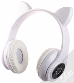 1Mcz B39A Bluetooth stereo sluchátka s oušky a světelnými efekty bílá (white) zezadu