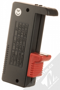 1Mcz BT168D Tester baterií univerzální (AA, AAA, C, D, 9V, knoflíkové) černá (black) zezadu