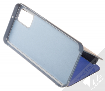 1Mcz Clear View flipové pouzdro pro Samsung Galaxy A02s modrá (blue) stojánek