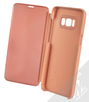 1Mcz Clear View flipové pouzdro pro Samsung Galaxy S8 Plus růžová (pink) otevřené