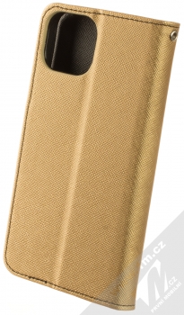 1Mcz Fancy Book flipové pouzdro pro Apple iPhone 14 zlatá černá (gold black) zezadu