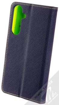 1Mcz Fancy Book flipové pouzdro pro Samsung Galaxy A35 modrá limetkově zelená (blue lime) zezadu