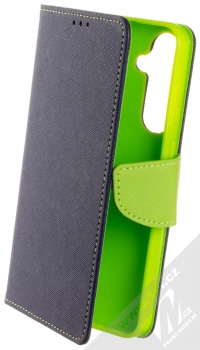 1Mcz Fancy Book flipové pouzdro pro Samsung Galaxy A35 modrá limetkově zelená (blue lime)