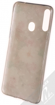 1Mcz Floral TPU Srdce a růžičky ochranný kryt pro Samsung Galaxy A20s béžová (beige) zepředu