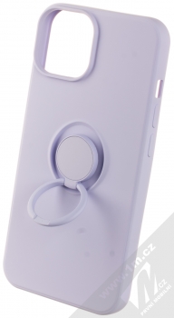 1Mcz Grip Ring ochranný kryt s držákem na prst pro Apple iPhone 14 šeříkově fialová (lilac) držák