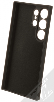 1Mcz Grip Ring Skinny ochranný kryt s držákem na prst pro Samsung Galaxy S24 Ultra černá (black) zepředu