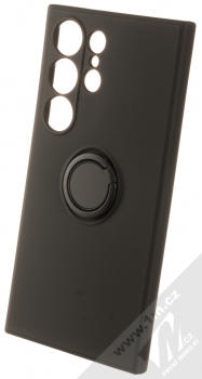1Mcz Grip Ring Skinny ochranný kryt s držákem na prst pro Samsung Galaxy S24 Ultra černá (black)