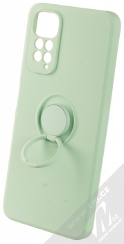 1Mcz Grip Ring Skinny ochranný kryt s držákem na prst pro Xiaomi Redmi Note 11 (Global version), Redmi Note 11S (Global version) mátově zelená (mint green) držák