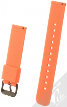 1Mcz Jednotka Silikonový sportovní řemínek s univerzální osičkou 20mm oranžová (orange) zezadu