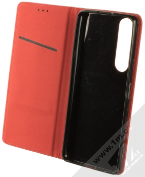 1Mcz Magnet Book Black flipové pouzdro pro Sony Xperia 1 III červená (red) otevřené