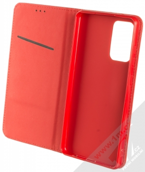1Mcz Magnet Book Color flipové pouzdro pro Samsung Galaxy A72, Galaxy A72 5G červená (red) otevřené