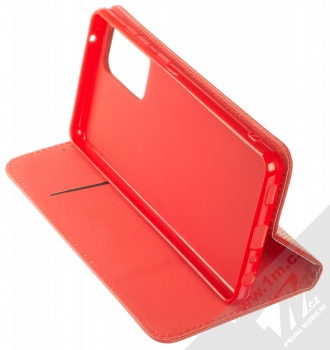 1Mcz Magnet Book Color flipové pouzdro pro Samsung Galaxy A72, Galaxy A72 5G červená (red) stojánek