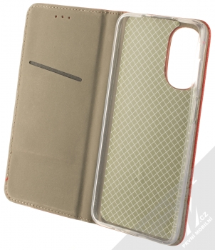 1Mcz Magnet Book flipové pouzdro pro Motorola Moto G52 červená (red) otevřené