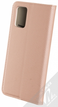 1Mcz Magnet Book flipové pouzdro pro Samsung Galaxy A02s růžově zlatá (rose gold) zezadu