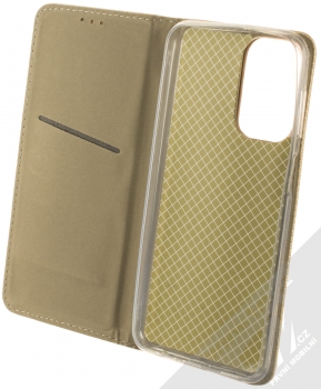 1Mcz Magnet Book flipové pouzdro pro Samsung Galaxy M23 5G zlatá (gold) otevřené