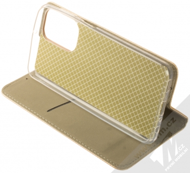 1Mcz Magnet Book flipové pouzdro pro Samsung Galaxy M23 5G zlatá (gold) stojánek