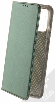 1Mcz Magnetic Book flipové pouzdro pro Xiaomi Redmi Note 10, Redmi Note 10S, Poco M5s tmavě zelená (dark green)
