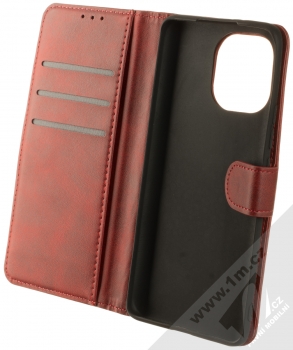 1Mcz Marten Book flipové pouzdro pro Xiaomi Mi 11 tmavě červená (dark red) otevřené