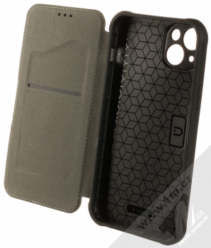 1Mcz Razor Book flipové pouzdro pro Apple iPhone 14 Plus tmavě zelená (dark green) otevřené