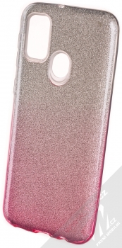 1Mcz Shining Duo TPU třpytivý ochranný kryt pro Samsung Galaxy M21 stříbrná růžová (silver pink)