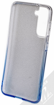 1Mcz Shining Duo TPU třpytivý ochranný kryt pro Samsung Galaxy S21 stříbrná modrá (silver blue) zepředu