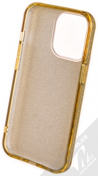 1Mcz Shining TPU třpytivý ochranný kryt pro Apple iPhone 13 Pro zlatá (gold) zepředu