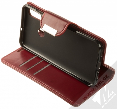 1Mcz Smooth Hoof Book flipové pouzdro pro Honor 10 Lite burgundská červená (burgundy red) stojánek