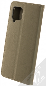 1Mcz Stranding Book flipové pouzdro pro Samsung Galaxy A42 5G šedobéžová (taupe) zezadu