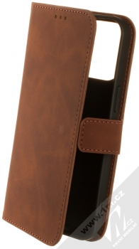 1Mcz Velvet Book flipové pouzdro pro Apple iPhone 15 Pro Max hnědá (brown)