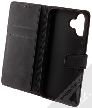 1Mcz Velvet Book flipové pouzdro pro Apple iPhone 16 Plus černá (black) otevřené