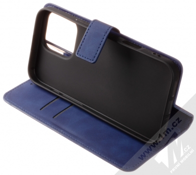 1Mcz Velvet Book flipové pouzdro pro Apple iPhone 16 Pro Max tmavě modrá (dark blue) stojánek